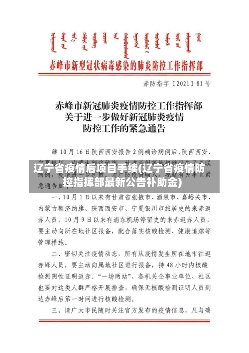 辽宁省疫情后项目手续(辽宁省疫情防控指挥部最新公告补助金)-第1张图片