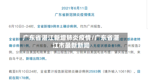 广东省湛江新增肺炎疫情/广东省湛江市最新新闻-第3张图片