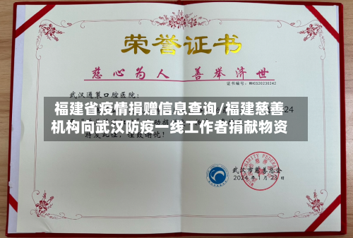 福建省疫情捐赠信息查询/福建慈善机构向武汉防疫一线工作者捐献物资-第1张图片