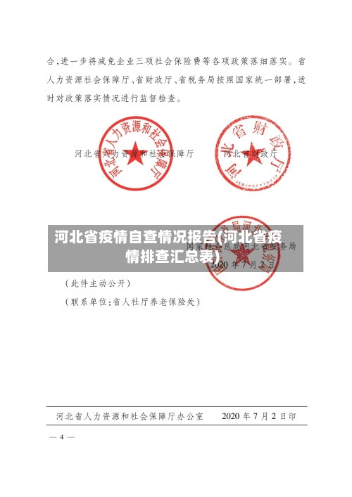 河北省疫情自查情况报告(河北省疫情排查汇总表)-第1张图片