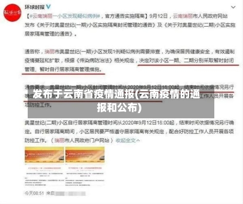 发布于云南省疫情通报(云南疫情的通报和公布)-第2张图片