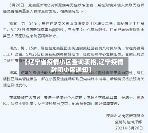 【辽宁省疫情小区查询表格,辽宁疫情封闭小区通知】-第2张图片