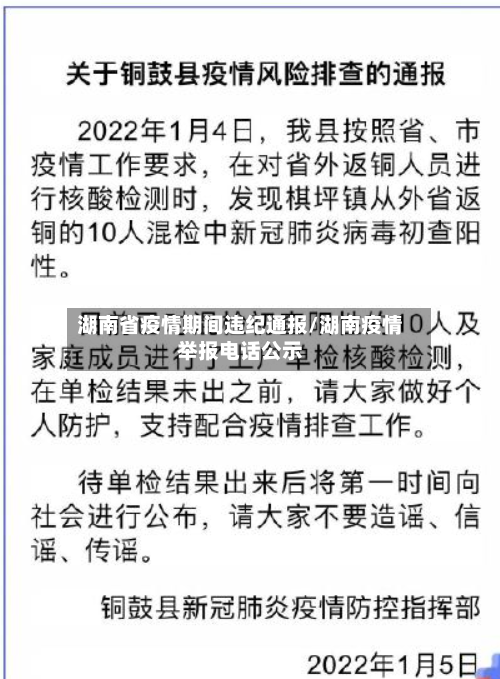 湖南省疫情期间违纪通报/湖南疫情举报电话公示-第2张图片