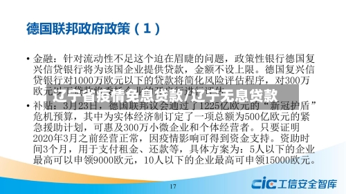 辽宁省疫情免息贷款/辽宁无息贷款-第1张图片