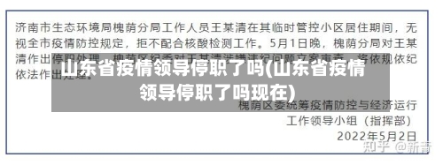 山东省疫情领导停职了吗(山东省疫情领导停职了吗现在)-第1张图片
