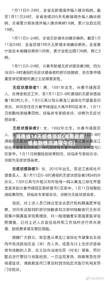 海南省14天疫情消息(海南省疫情最新情况通报今日)-第1张图片